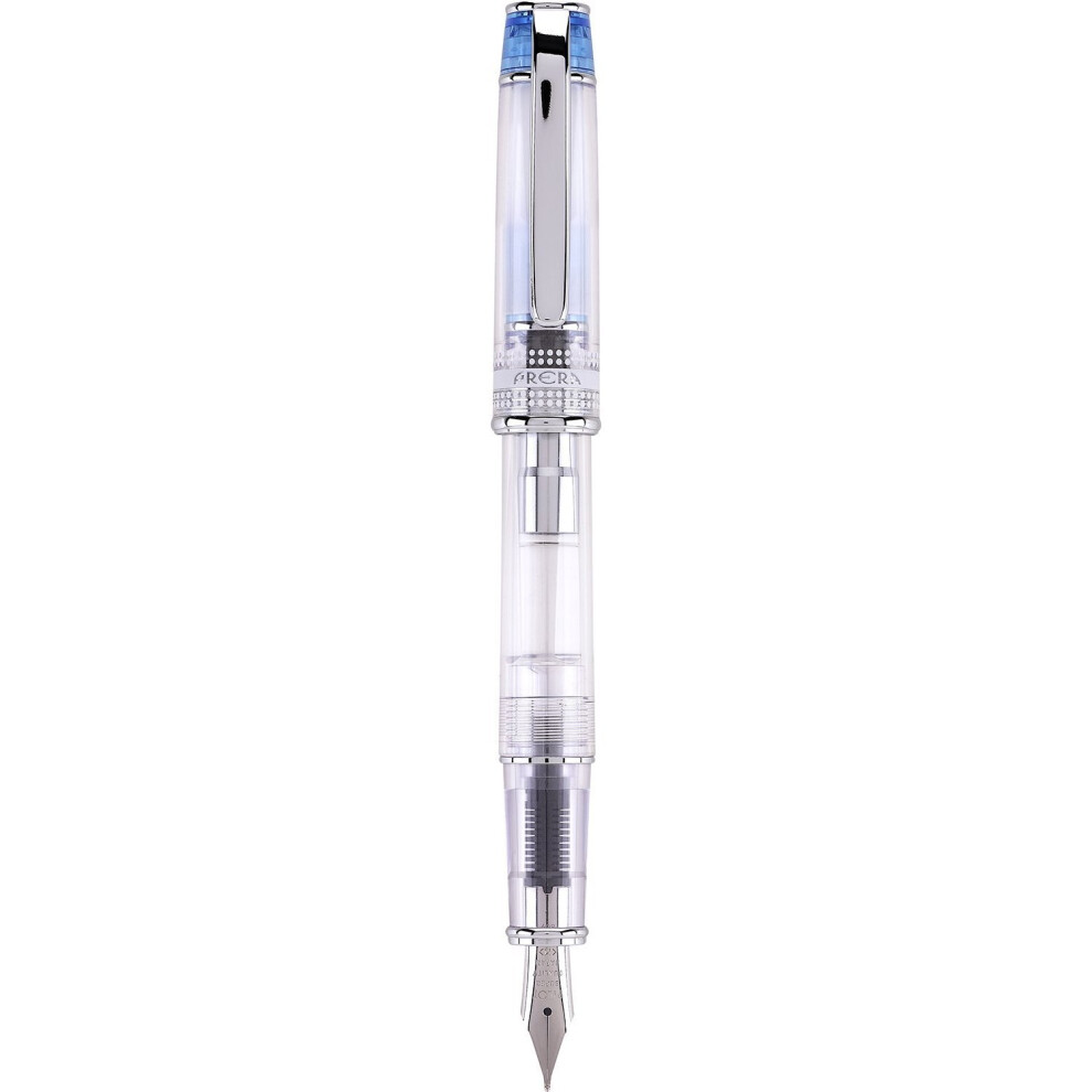 PILOT Prera Fountain Pen  Clear Barrel with Light Blue/Silver Accents