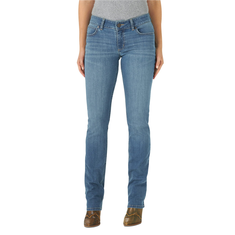 Wrangler Women's Misses Western Mid Rise Stretch Straight Leg Jean  Br