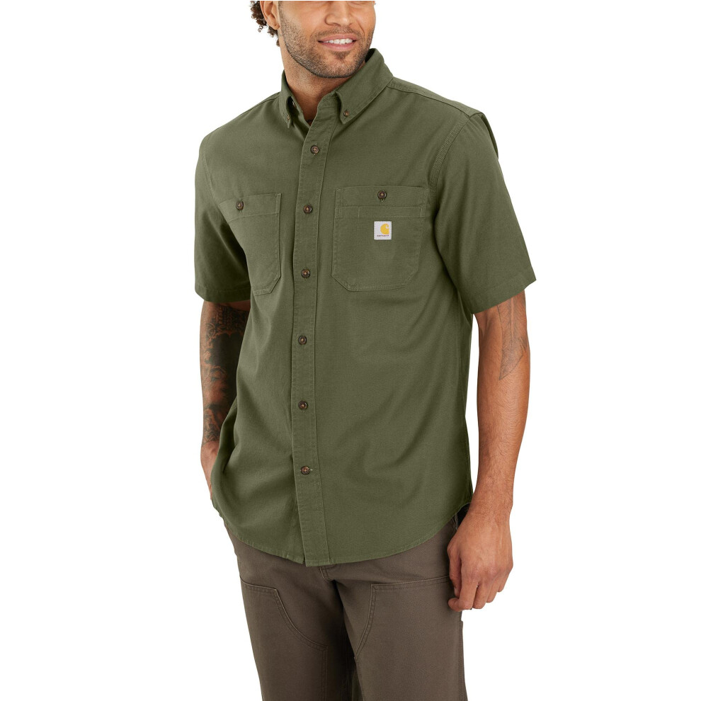 Carhartt Men's Rugged Flex Relaxed Fit Midweight Canvas Short-Sleeve S