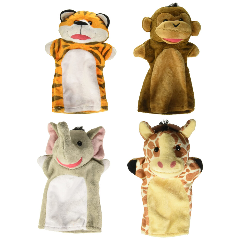 Melissa & Doug Zoo Friends Hand Puppets (Set of 4) - Elephant  Giraffe