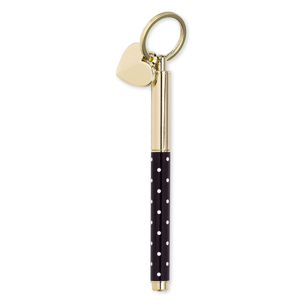 Kate Spade New York Black Metal Ink Pen Key Fob  Black Ink Ballpoint K