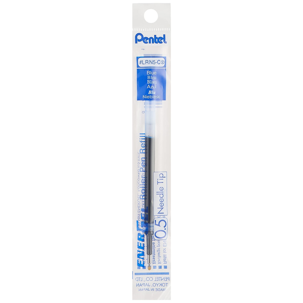 Pentel Refill Ink for EnerGel Liquid Gel Pen  0.5mm  Needle Tip  Blue