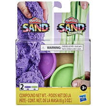 Hasbro Play-Doh Arena de Arena 2-Pack - 1 bote de Arena Púrpura y 1 bote de Arena Verde Ez Stretch