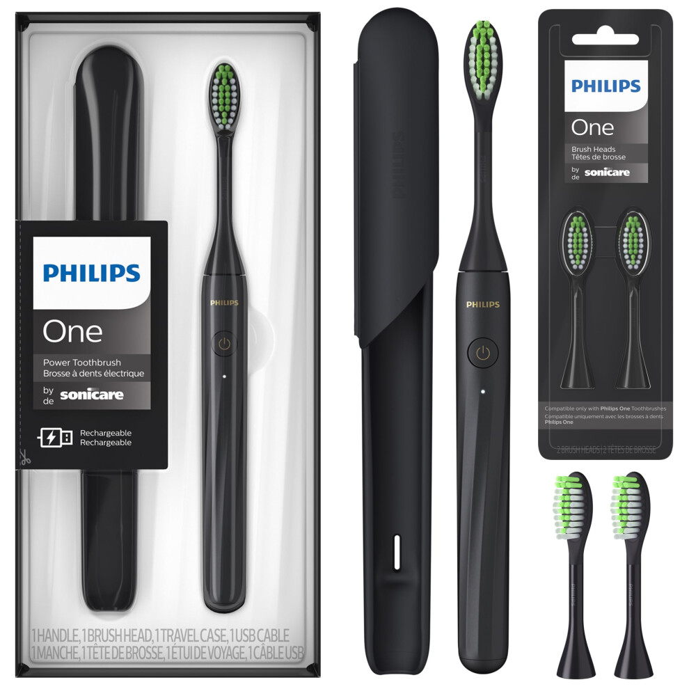 PHILIPS One by Sonicare Rechargeable Toothbrush  Brush Head Bundle  Sh