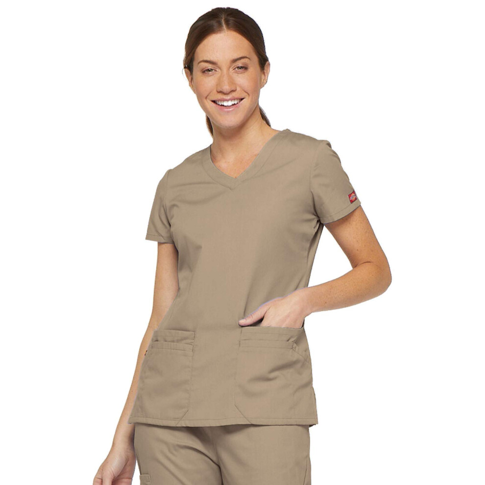 Dickies womens Signature Jr Fit V-neck Top medical scrubs shirts  Dark