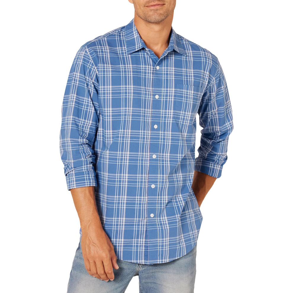 Amazon Essentials Mens Regular-Fit Long-Sleeve casual Poplin Shirt  Aq