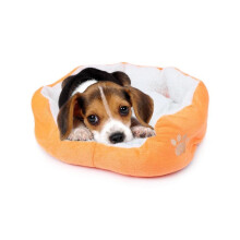 Runde hunde katte senge Madras Vaskbare puder V?relse Bl?d Holdbar Plys imiteret pels Sovende k?ledyr Fleece Sengem?tte til lille hundekilling hv