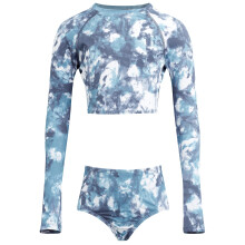 Kanu Surf Mdchen Langarm Rashguard UPF 50 Zweiteiliges Badeset Seafoam Crop Denim Blue 10