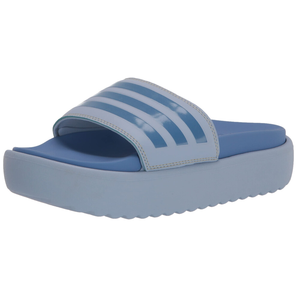 adidas Women's Adilette Platform Slide Sandal  Blue Dawn/Blue Fusion M