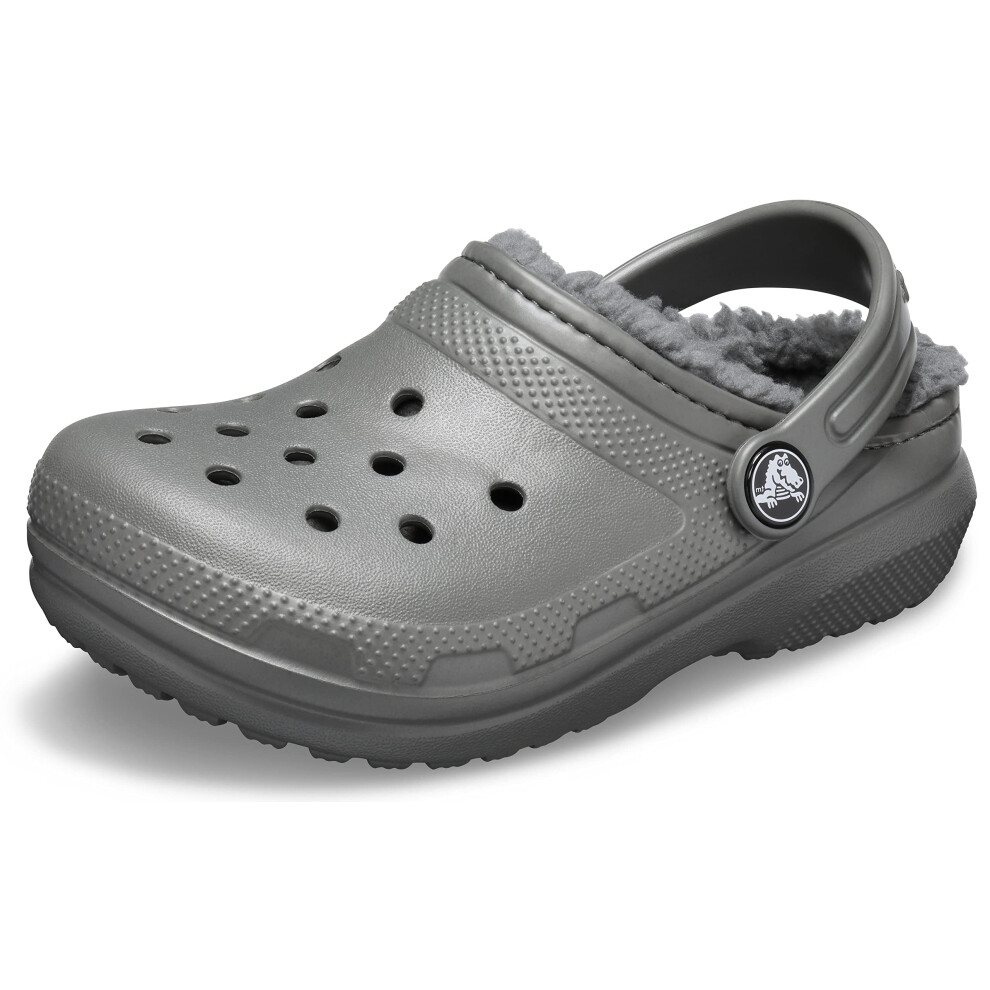 crocs unisex child Kids classic Lined  Kids Slippers clog  Slate greyS