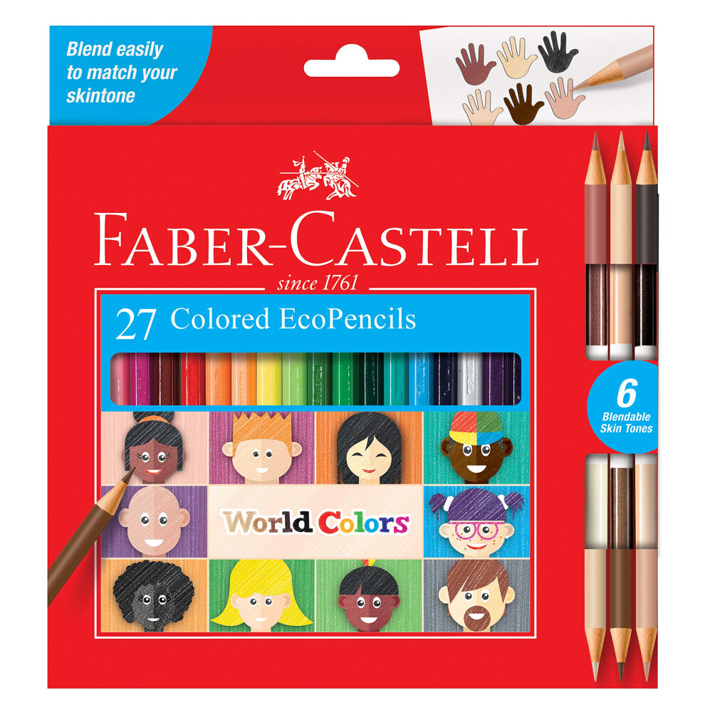 Faber-Castell World Colors Ecopencils  27 Count - Diverse Skin Tone Co