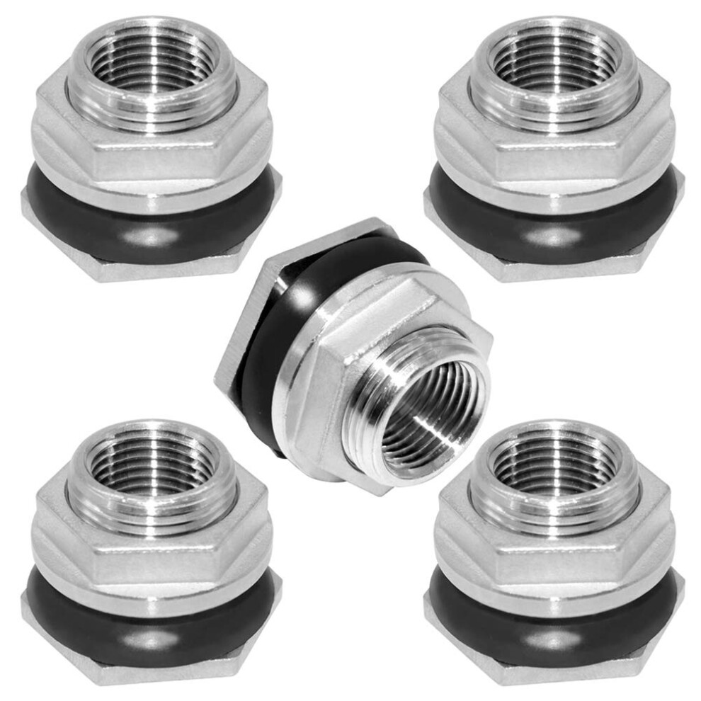 Beduan 3/4"" Fpt Bulkhead Water Tank Connector Stainless Steel Thru-Bu 717049323990