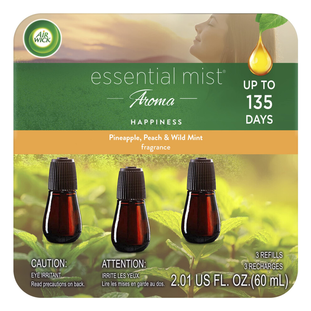 Air Wick Essential Mist Refill  3 ct  Happiness  Essential Oils Diffus