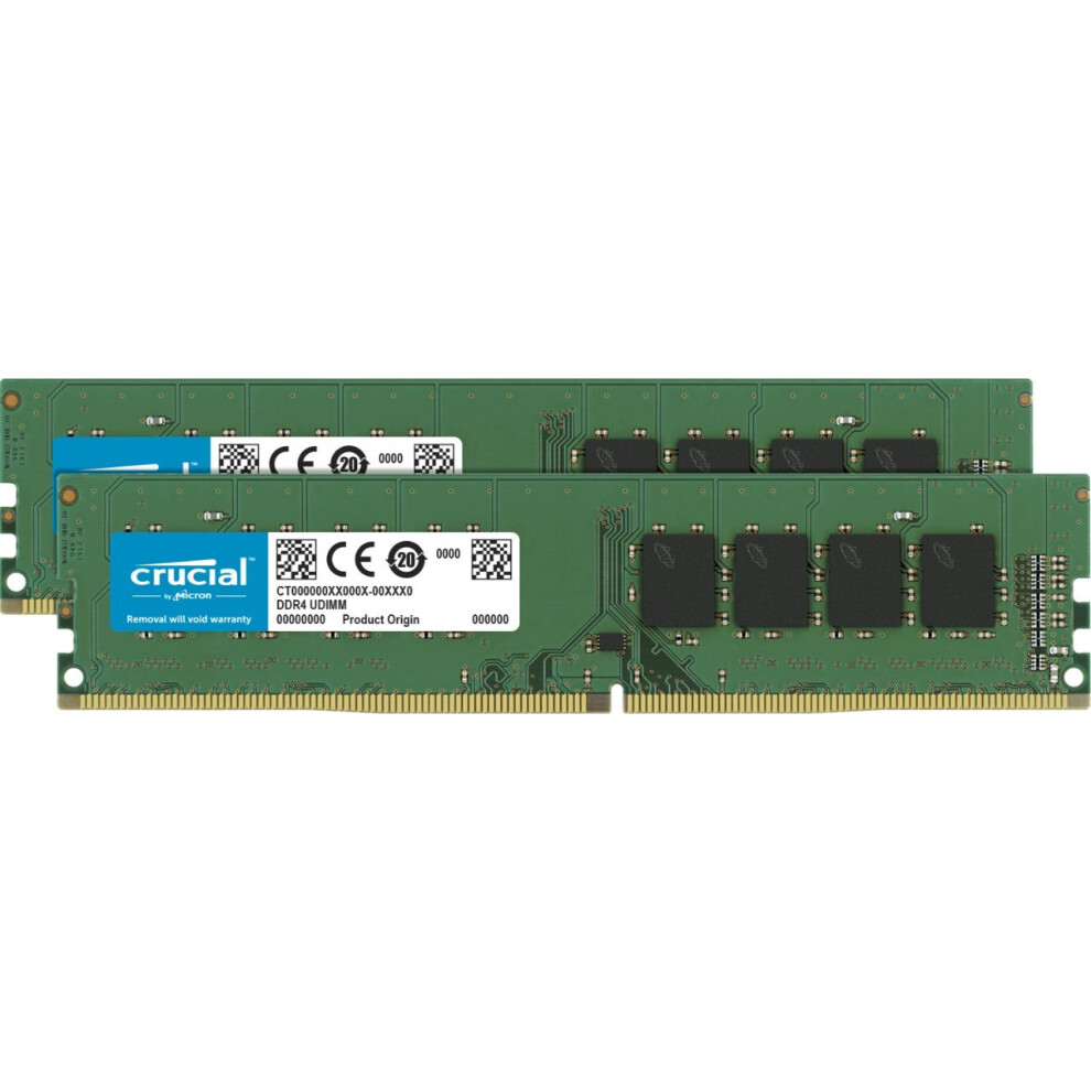 Crucial 16GB Kit (8GBx2) DDR4 2400 MT/s (PC4-19200) DR x8 DIMM 288-Pin