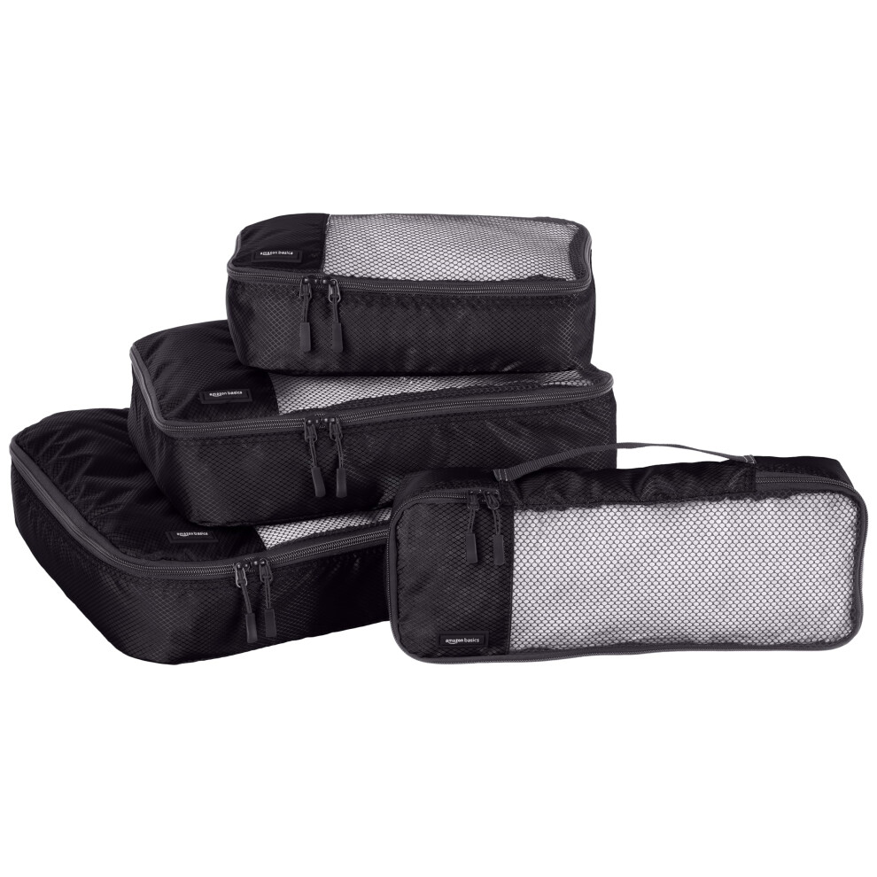 Amazon Basics 4 Piece Packing Travel Organizer cubes Set  Small  Mediu