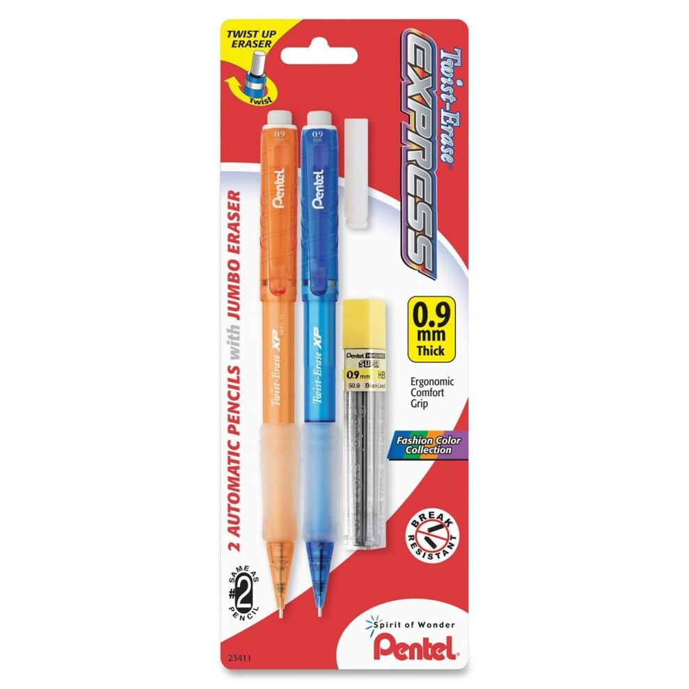 Pentel Twist-Erase Express Automatic Pencil with Lead and Eraser  0.9m