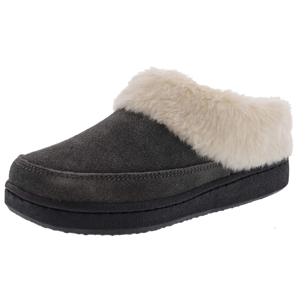 Clarks Womens Faux Fur Lined Clog Slippers Warm Cozy Indoor Outdoor Pl