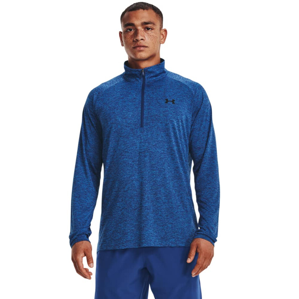 Under Armour Mens Tech 20 12 Zip-Up Long Sleeve T-Shirt  (471) Blue Mi