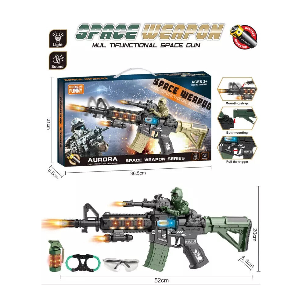 M416 Electric Army Space Gun Assault Riffle Led Lights Sound Vibration