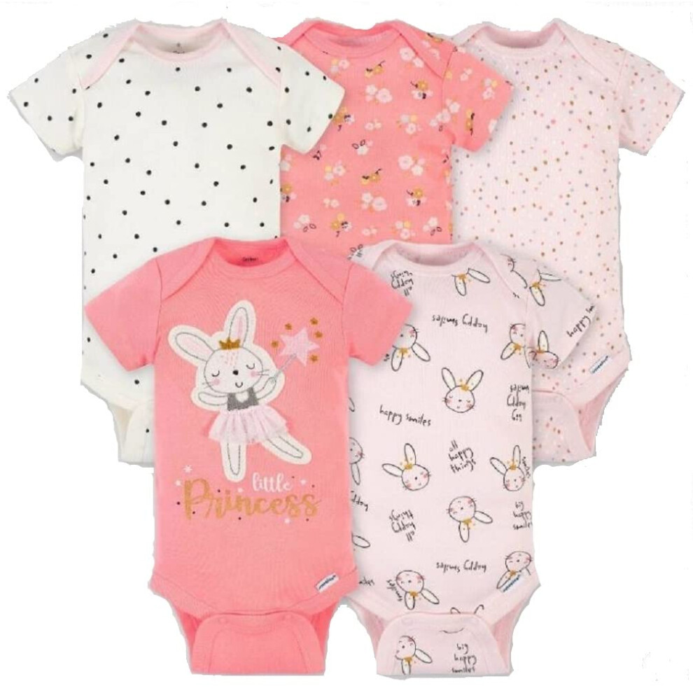 gerber Baby 5-Pack Short Sleeve Variety Onesies Bodysuits (Little Prin