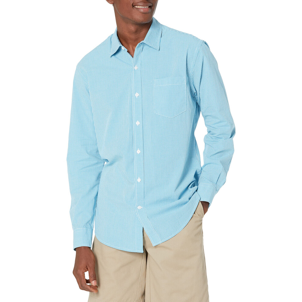 Amazon Essentials Men's Regular-Fit Long-Sleeve Casual Poplin Shirt  A