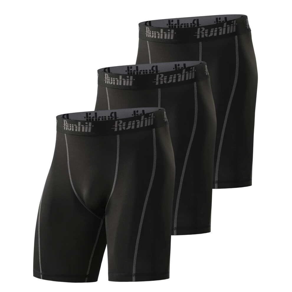 Short de compression Runhit pour homme (lot de 3) Short de yoga en ?lasthanne de compression