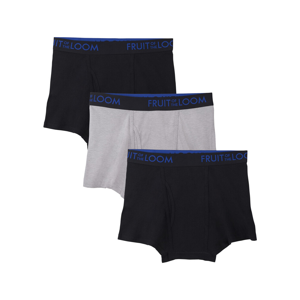 Fruit of the Loom Men's 3pk Breathable Cotton Micro-mesh Short Leg Box