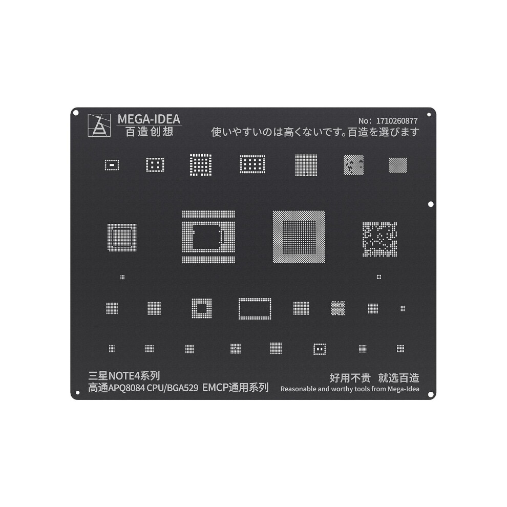 (for NOTE4) Mega Idea Bga Reballing Stencil For Samsung S9  S9 S8  S8 S7 S6  S6 Series Tin Planting Soldering Net Template