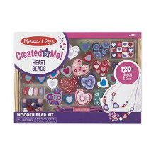 Melissa & Doug created by Me Heart Beads Wooden Bead Kit 120+ Beads a