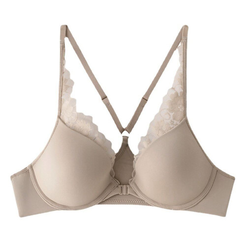 (Color, 36A/80A) Front button beautiful back lace bra with underwire ...