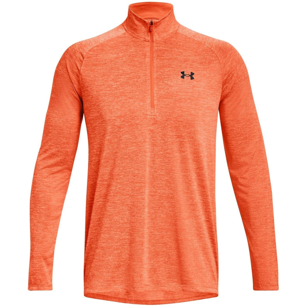 Under Armour Mens Tech 20 12 Zip-Up Long Sleeve T-Shirt  (866) Orange