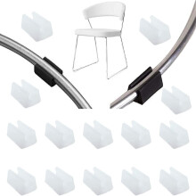 32pcs Chair Leg Glider Tube End Cap Buffer Cap Stopper Furniture Floor Protector U Shape Plastic Chair Caps (10mm,white