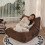 (Brown, Single seater) Corduroy sofa set, customizable without assembly, high-density elastic foam 5
