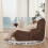 (Brown, Single seater) Corduroy sofa set, customizable without assembly, high-density elastic foam 7