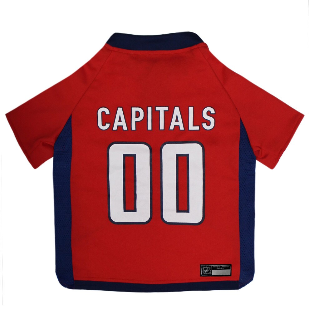 Photos - Dog Clothing Pets First NHL Washington Capitals Jersey for Dogs & Cats Medium. - L CAP-4006-MD 