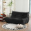 (Black, 2 seater) Corduroy sofa set, customizable without assembly, high-density elastic foam 1