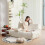 (Beige, 2 seater) Corduroy sofa set, customizable without assembly, high-density elastic foam 4