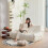 (Beige, 2 seater) Corduroy sofa set, customizable without assembly, high-density elastic foam 9