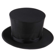 Sort tophat tryllekunstner sammenklappelig hat til b?rn Teenager drenge Voksne F?dselsdagsfest Comedy Show Supplies