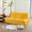 (Yellow, 2 seater) Corduroy sofa set, customizable without assembly, high-density elastic foam 1