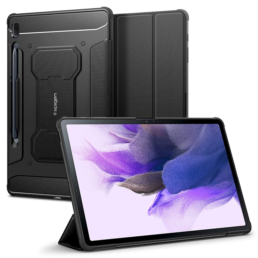 Spigen Rugged Armor Pro Designed for galaxy Tab S7 FE 124 2021 case wi