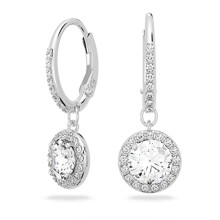 Pendientes Swarovski Angelic Drop con cristales transparentes sobre un rodio