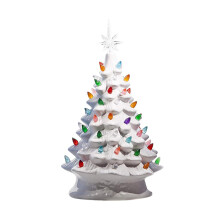 Black Friday 2023 Ceramic Christmas Tree - Hand-Painted Desktop Decoration with 50 Multicolor LED Bulbs and 7-Point Star