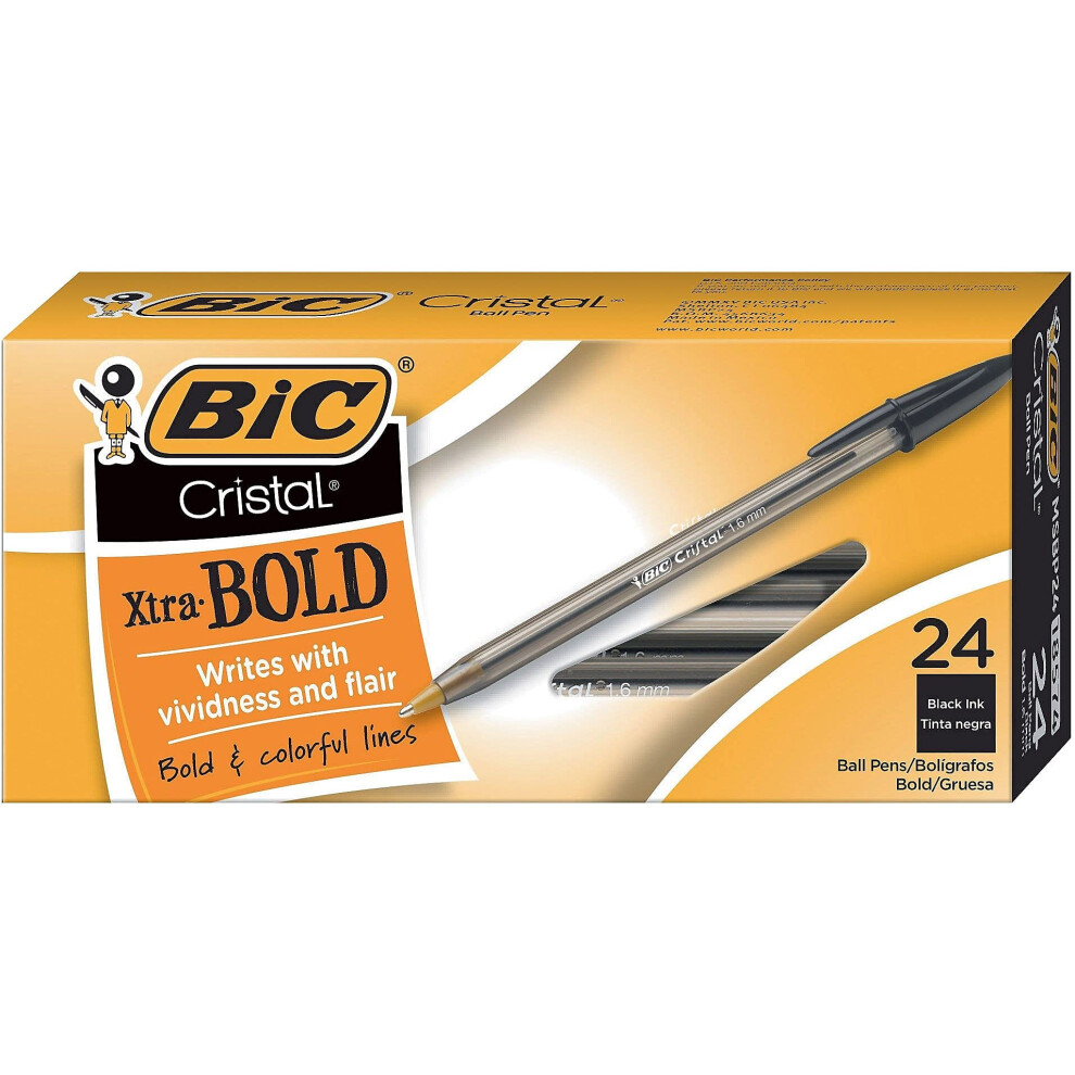 BIC Cristal Xtra Bold Ballpoint Pen  Bold Point (1.6mm) For Vivid And