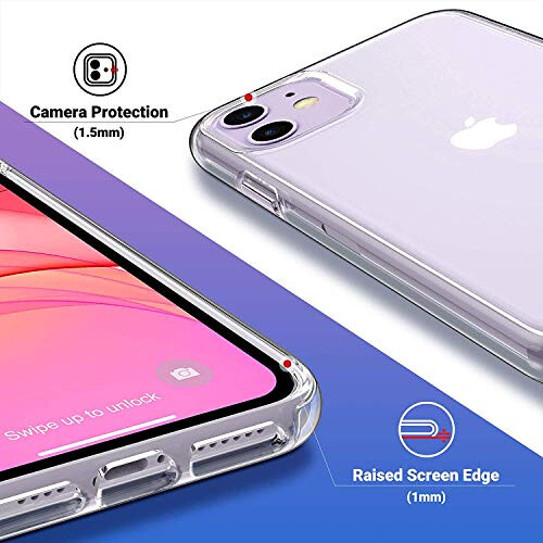 ULAK ULAK Coque transparente compatible avec iPhone 11 6,1"" 2019 transparente fine et fine 2
