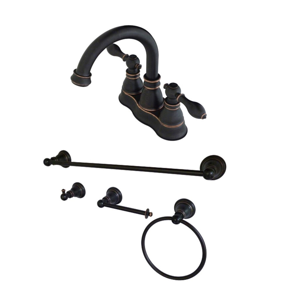Photos - Tap Fauceture FSK1616ACL 4 in. Centerset Bathroom Faucet with 4-Piece Bath
