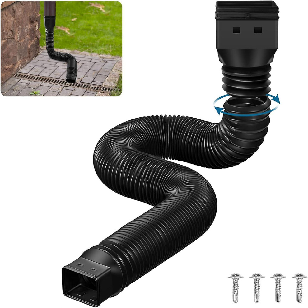 Rain Gutter Downspout Extension Flexible Down Spout Extender, Gutter Connector Rainwater Drainage Pipe