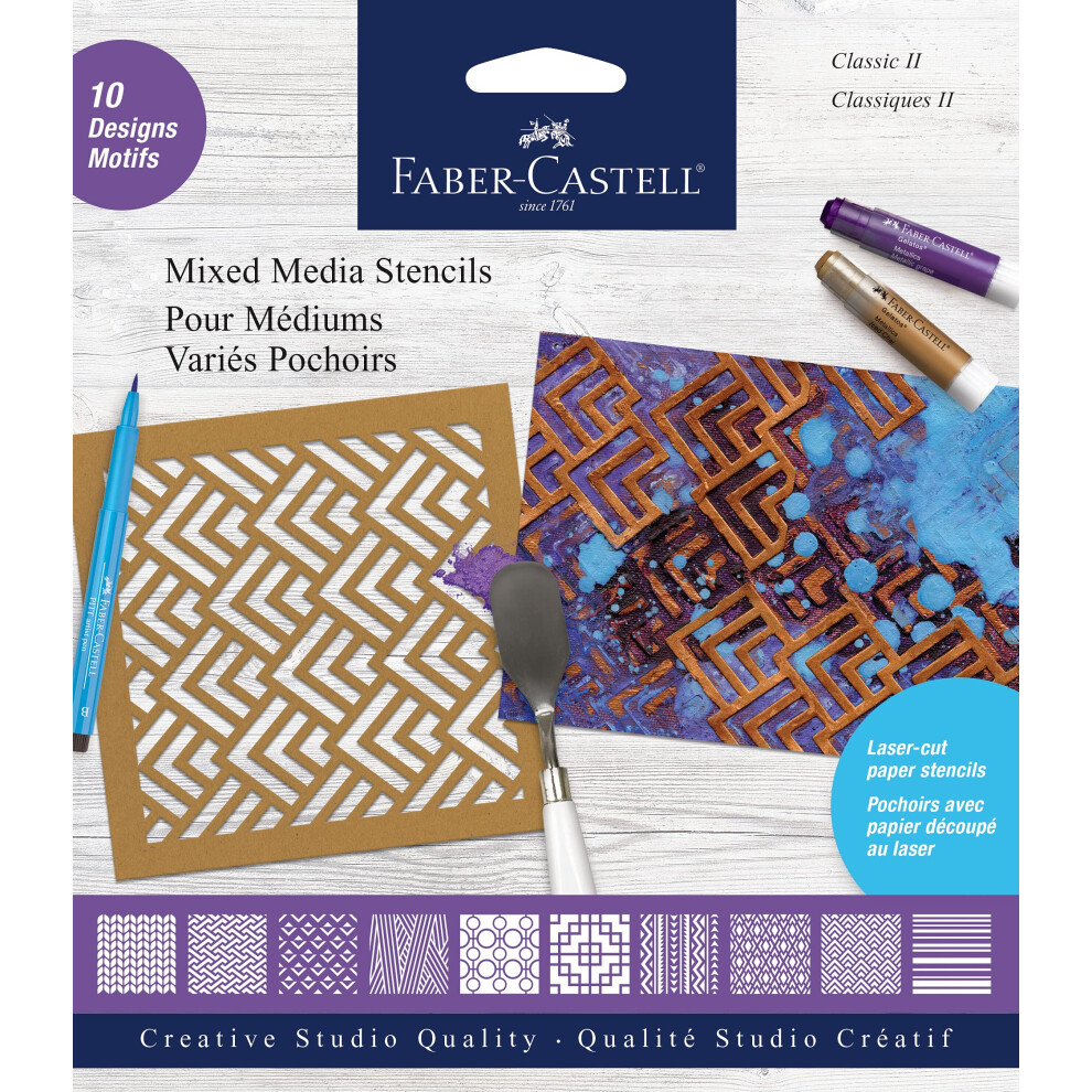 Faber-castell Mixed Media Stencils - classic graphic II - 10 Paper Ste