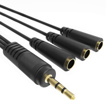Ancable 9 Inch 3.5mm (1/8"") Male to 3X Female Stereo Splitter Audio C
