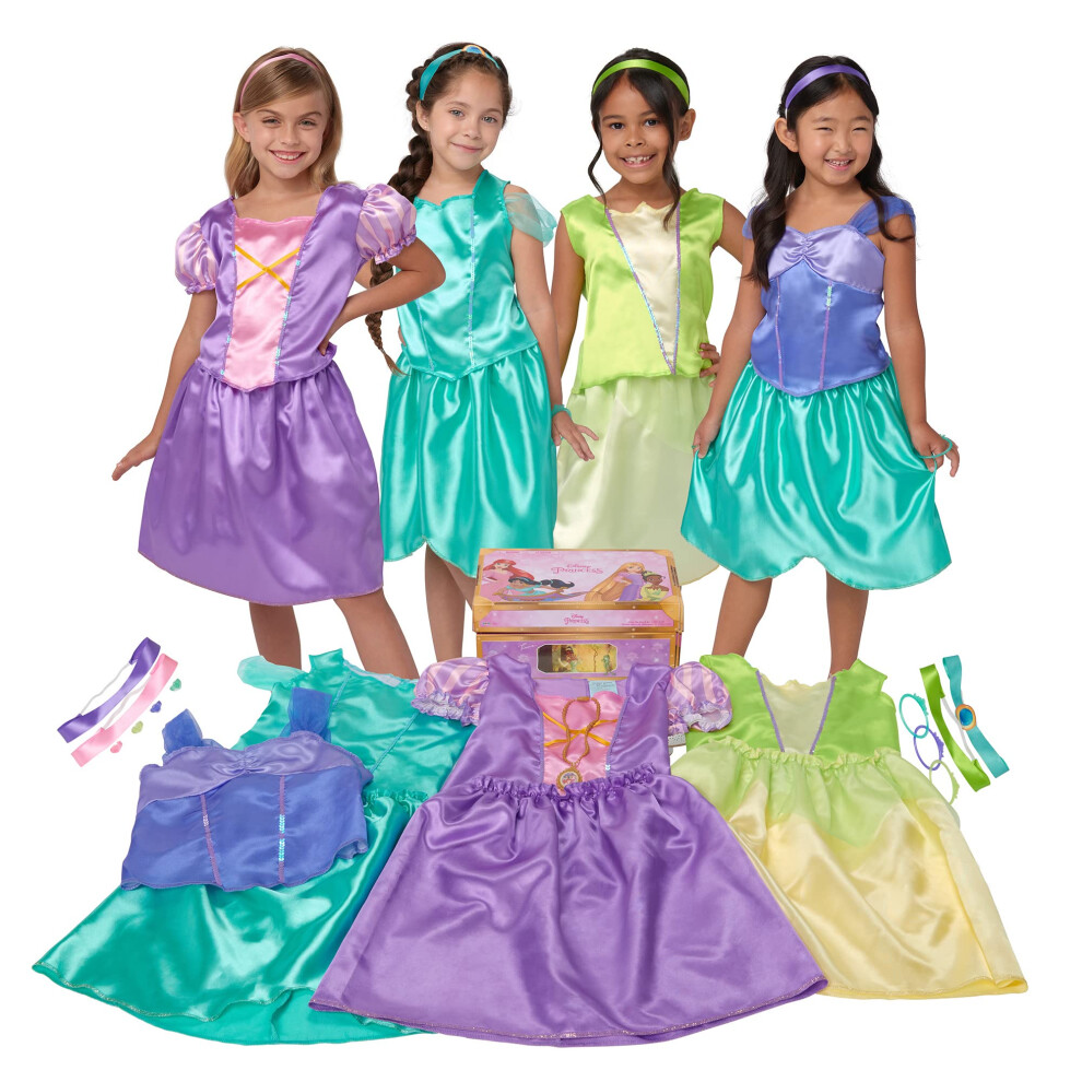 Disney Princess Girls Dress Up Trunk - Rapunzel  Ariel  Tiana & Jasmin